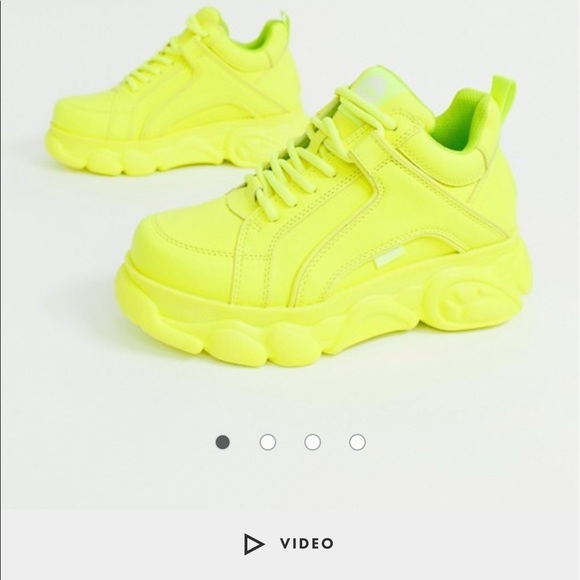 lime green platform sneakers